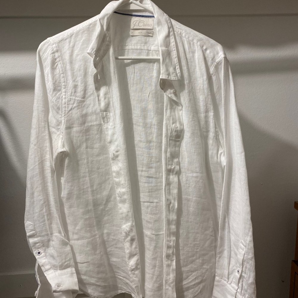 White Linen Button down